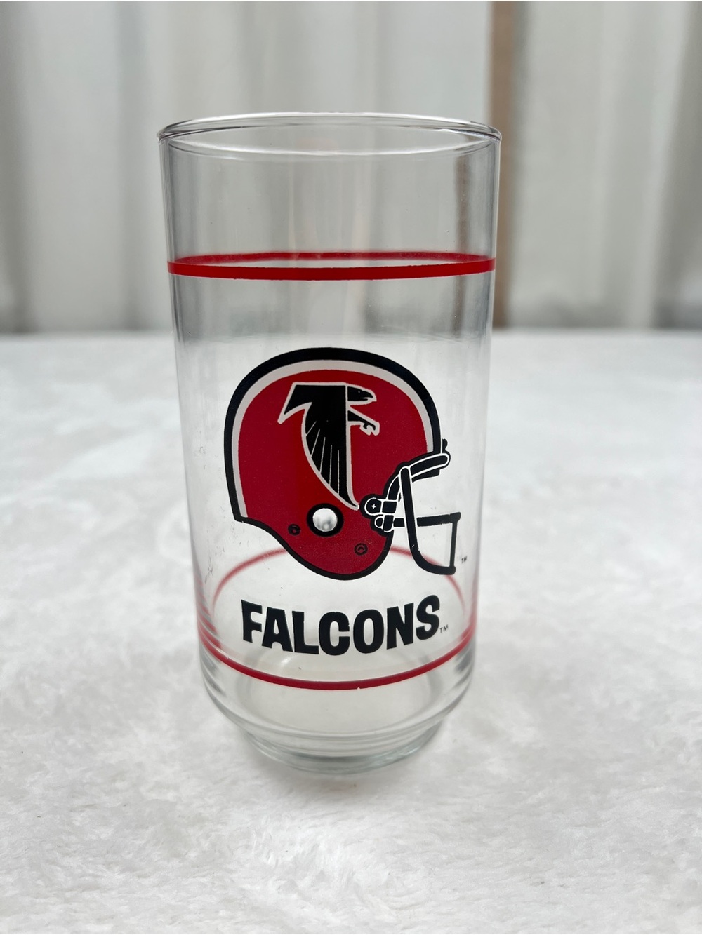 Vintage Atlanta Falcons NFL Mobil Promo Glass 12 oz Helmet Logo